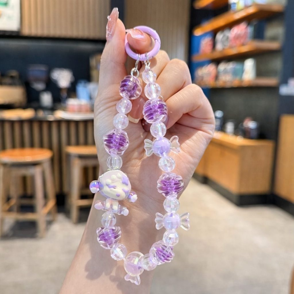 Purple Candy beaded Phone Charm