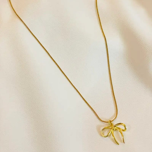 Stainless Steel Bow Anti-Tarnish Necklace