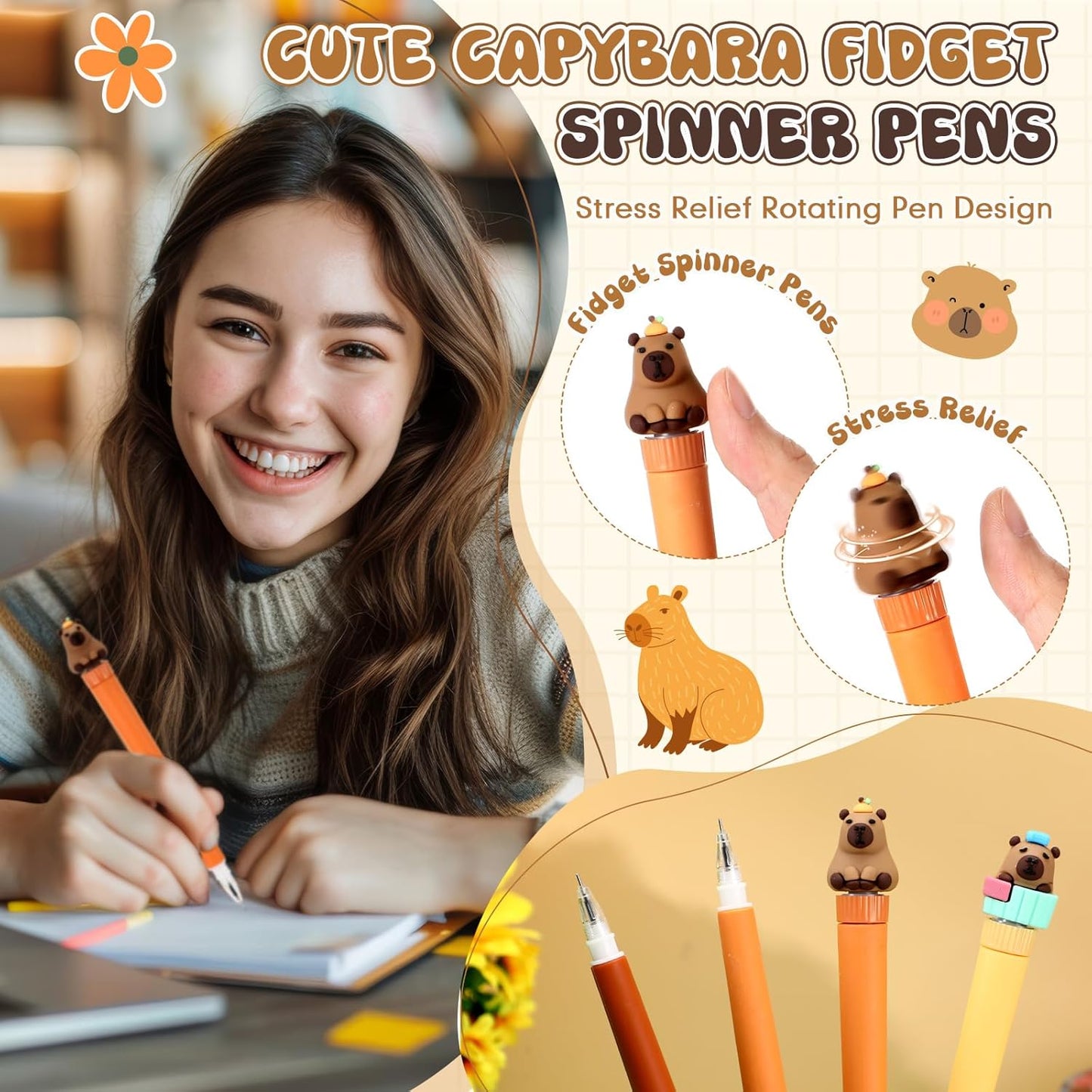 Capybara Fidget Spinner Gel Pen
