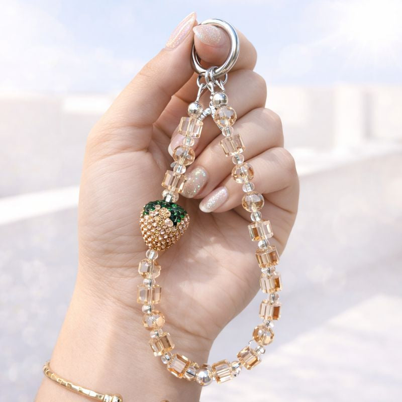 Strawberry Crystal Phone Charm