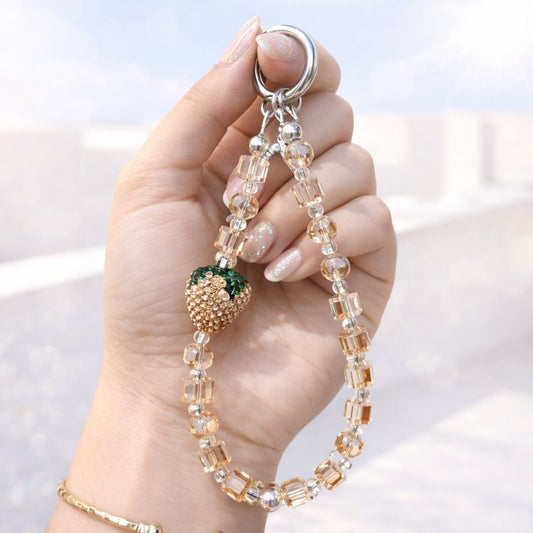 Strawberry Crystal Phone Charm