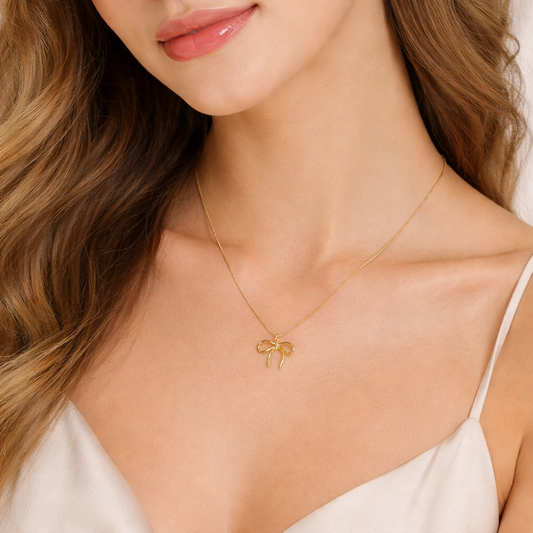Stainless Steel Bow Anti-Tarnish Necklace