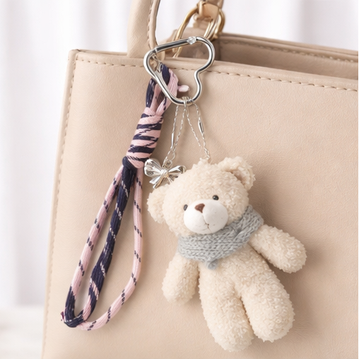 Teddy Bag Charm White