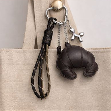 Croissant Bag Charm Brown