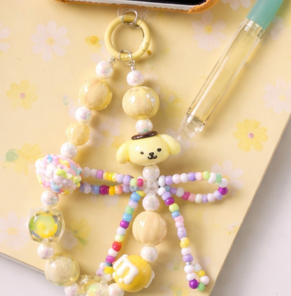 Cute Pompompurin Beaded Phone Charm