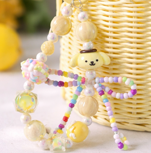 Cute Pompompurin Beaded Phone Charm
