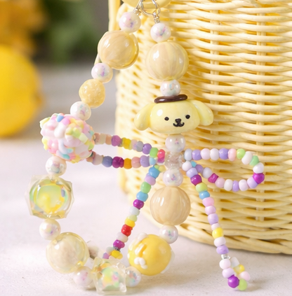 Cute Pompompurin Beaded Phone Charm