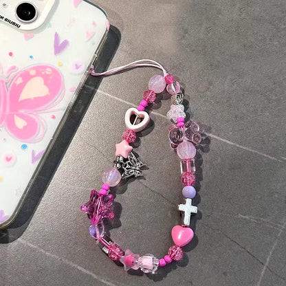 Beaded Phone Charm Cute Bear