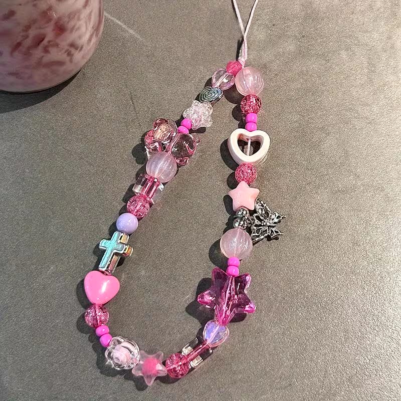 Beaded Phone Charm Cute Bear