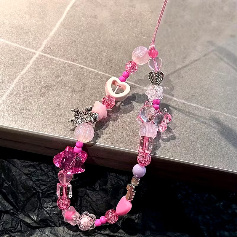Beaded Phone Charm Cute Bear
