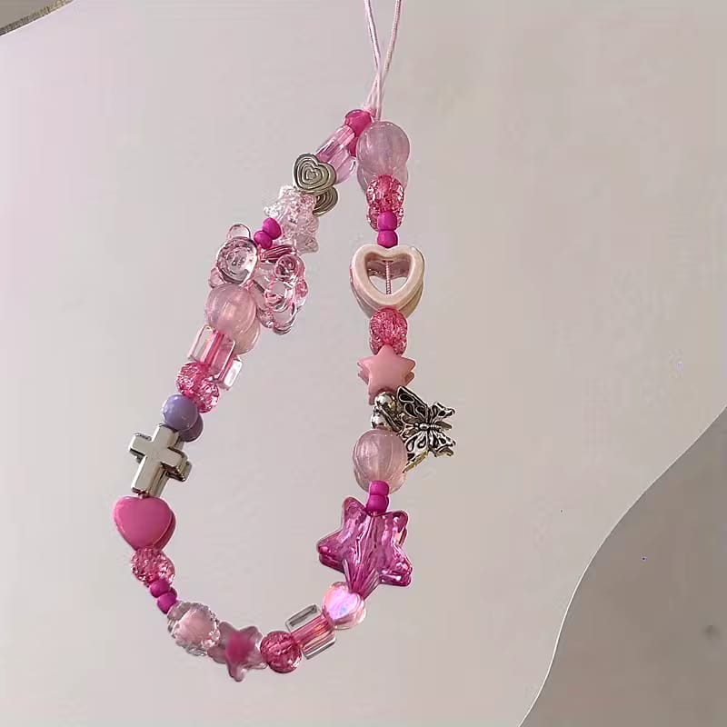 Beaded Phone Charm Cute Bear