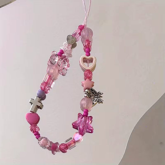 Beaded Phone Charm Cute Bear