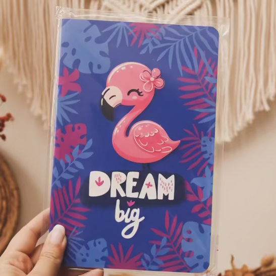 Dream Big Flamingo Slim Notebook