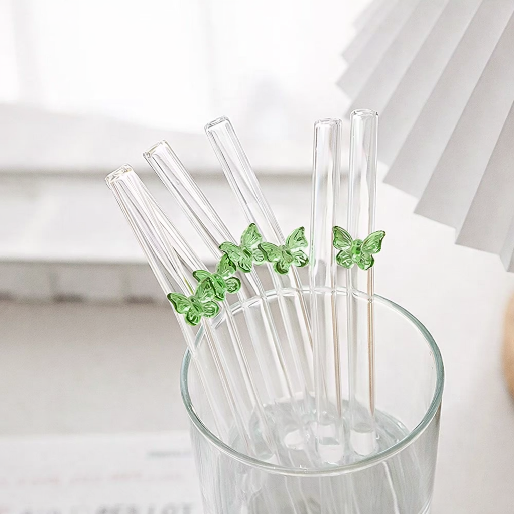 Butterfly Glass Straw