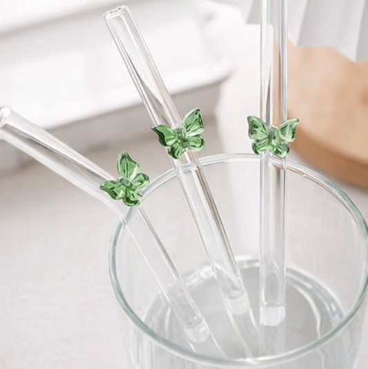 Butterfly Glass Straw