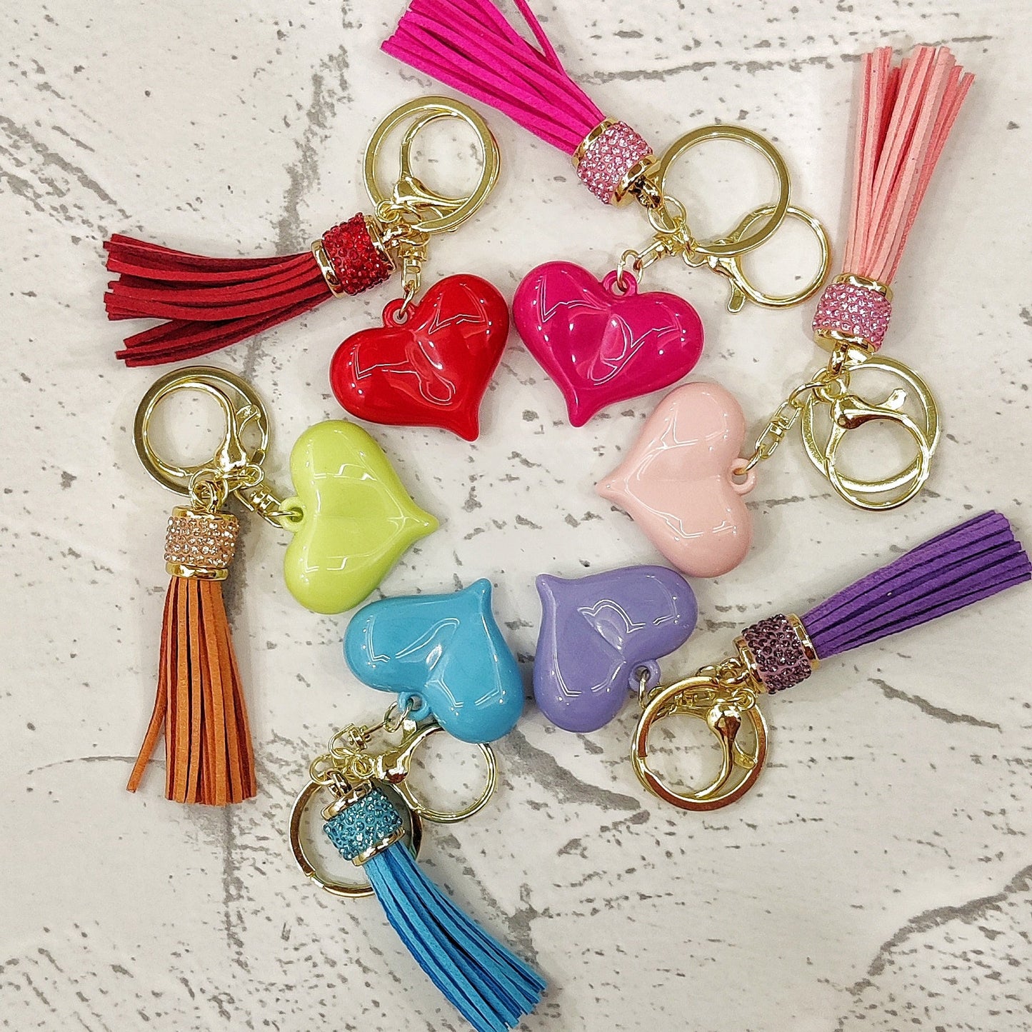 Heart Tassle Keychain