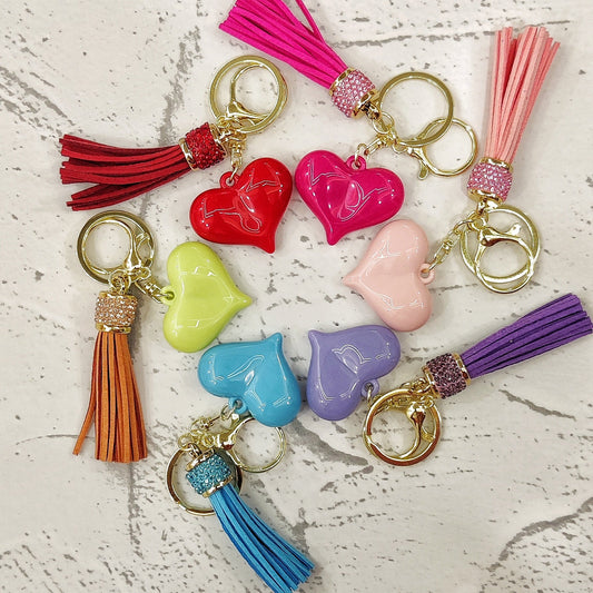 Heart Tassle Keychain