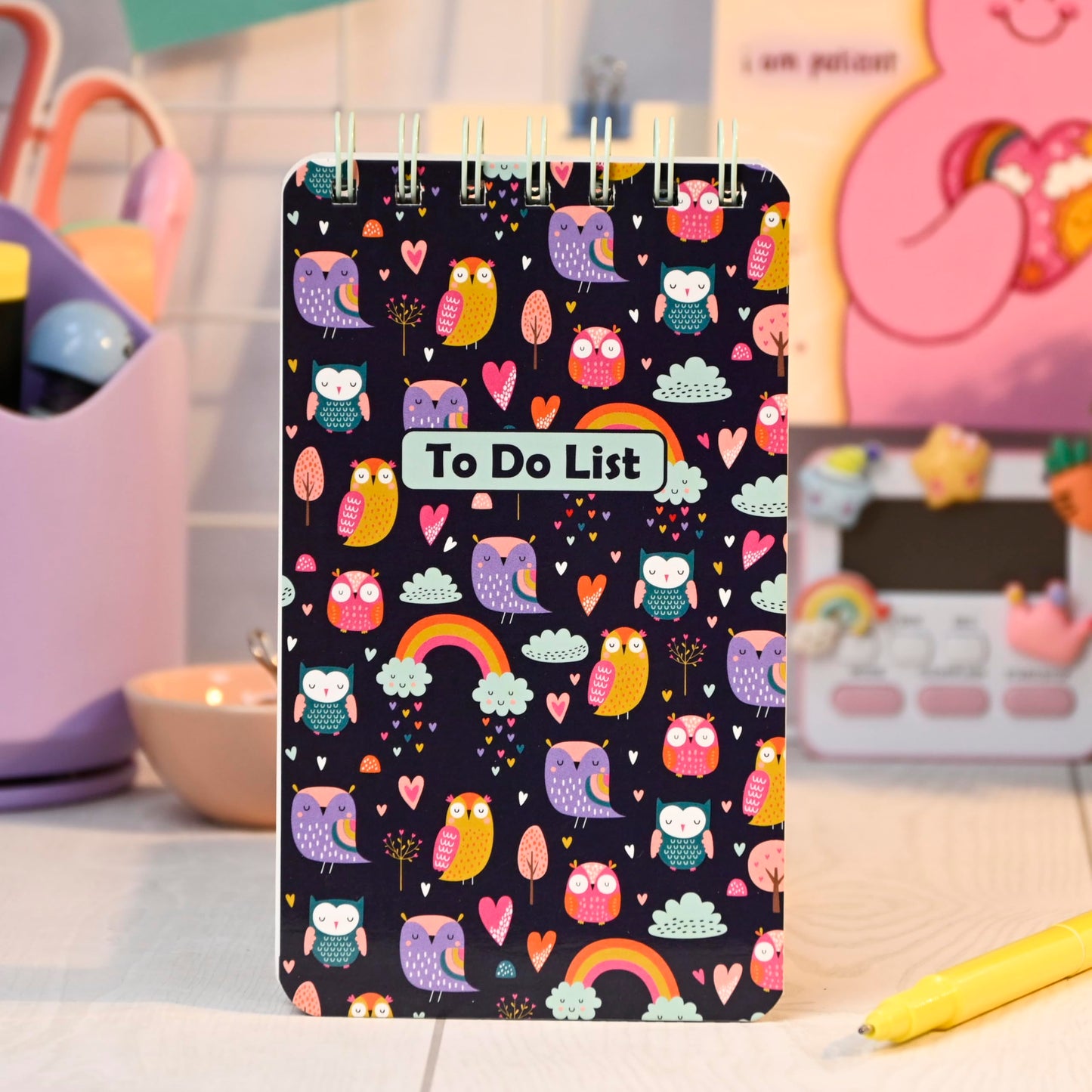 Rainbow Owl To Do List Diary