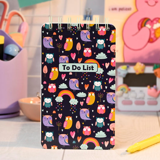 Rainbow Owl To Do List Diary