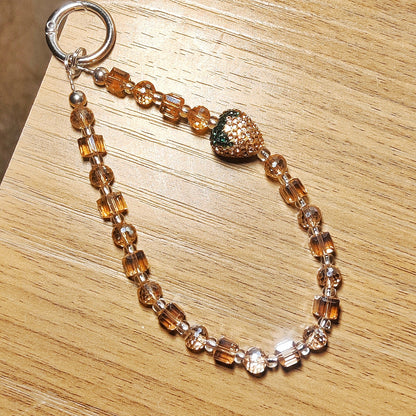 Strawberry Crystal Phone Charm