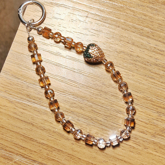 Strawberry Crystal Phone Charm