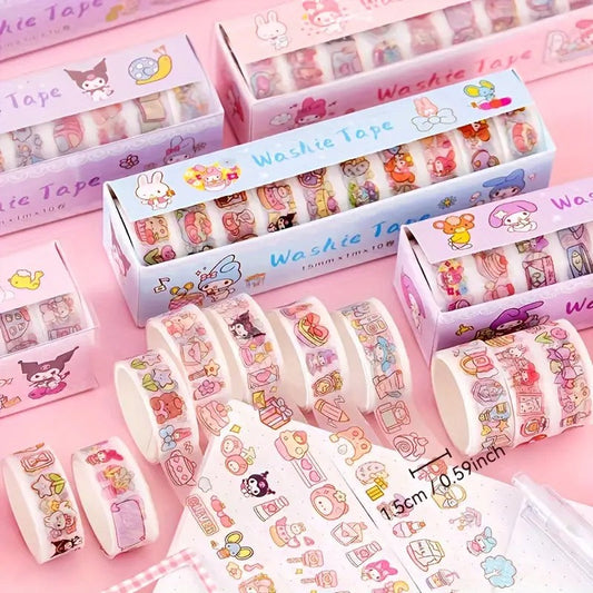 Sanrio Character Shiny Washi Tape Set of 10