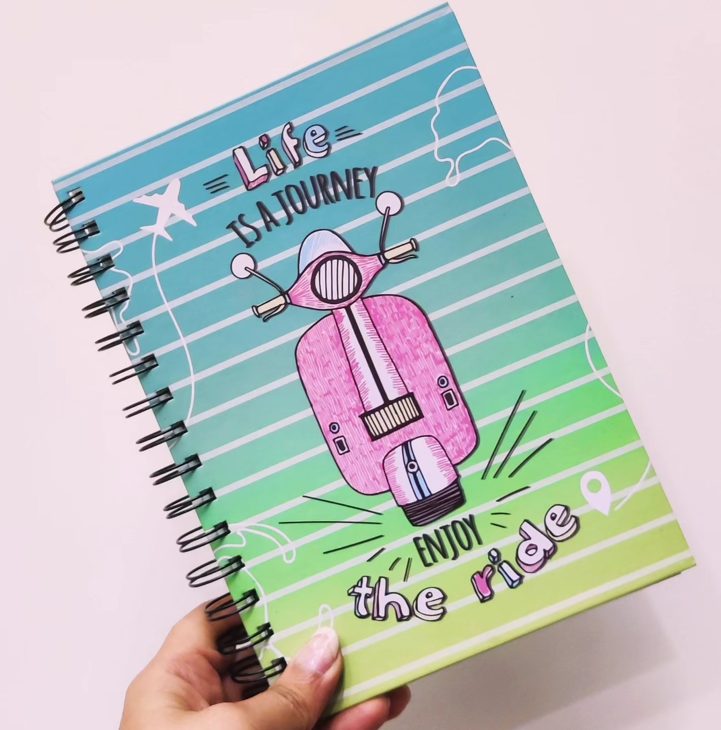 Life is a Journey Enjoy the ride spiral notebook
