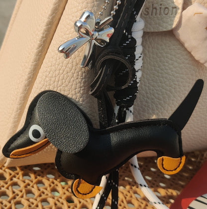 Dachshund Dog Bag Charm Black