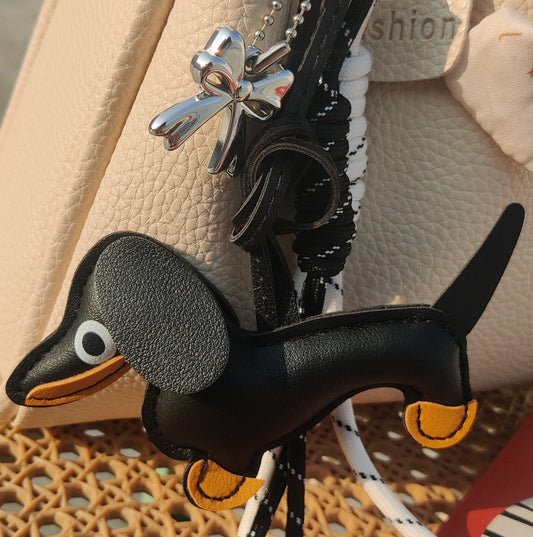 Dachshund Dog Bag Charm Black