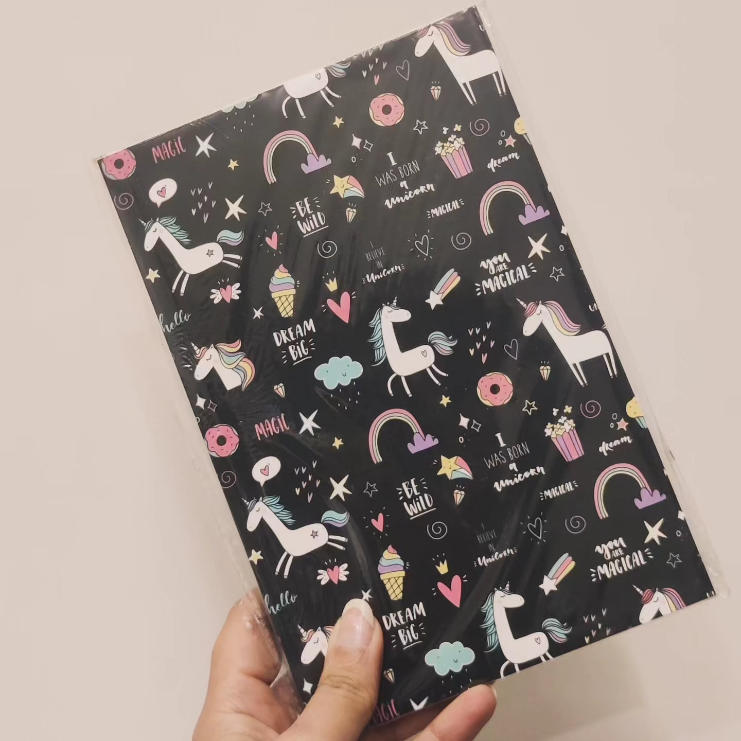 Unicorn Black Theme Slim Notebook